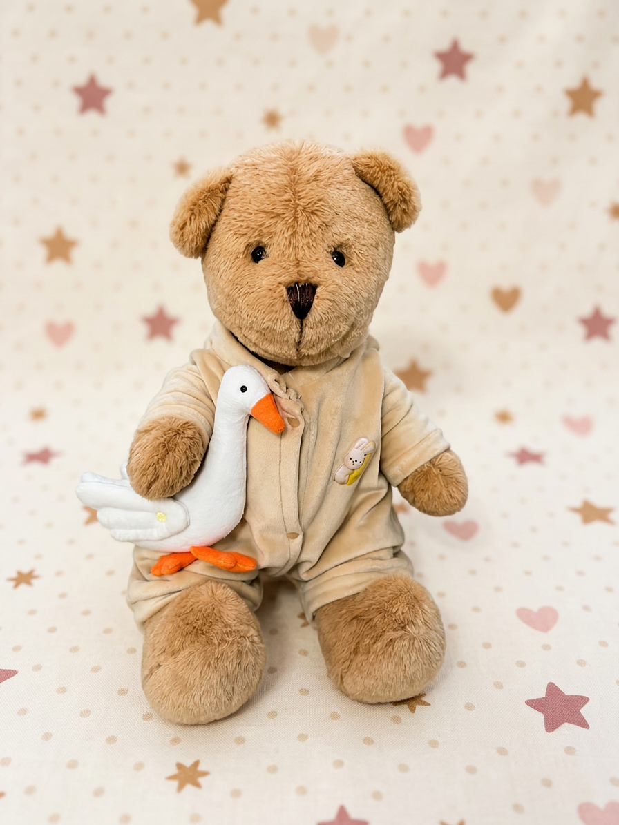 Urso Soninho Macacão com Gansinho